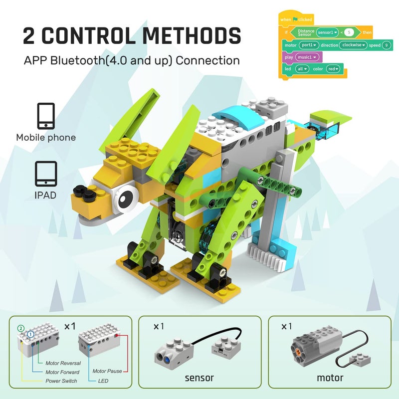 Makerzoid Coding Robot Toy for Kids 6-14  100+ in 1 APP Control Robot Building Toys  Programmable Scratch Coding Kit with 23 Video Courses Birthday for Boys Girls(370 Blocks) - Image 5